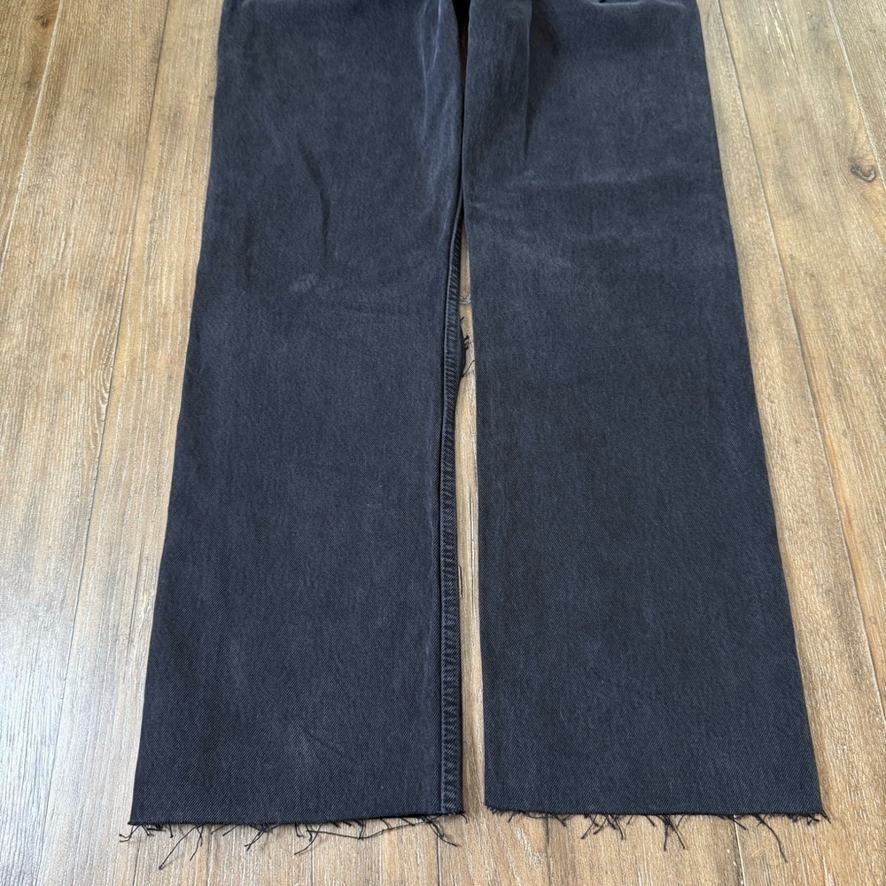 Re/Done High Rise Loose in Washed Black Straight leg 90s ripped distressed - Picture 13 of 13
